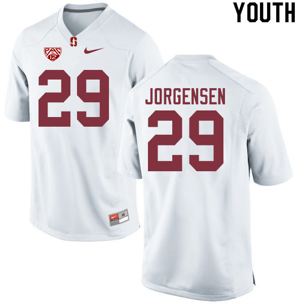 Youth #29 Spencer Jorgensen Stanford Cardinal College Football Jerseys Sale-White - Click Image to Close